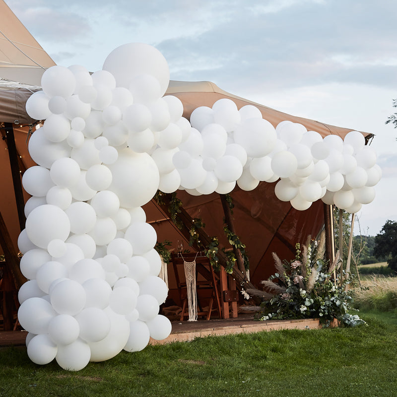 White Balloon Arch - 200 Balloons