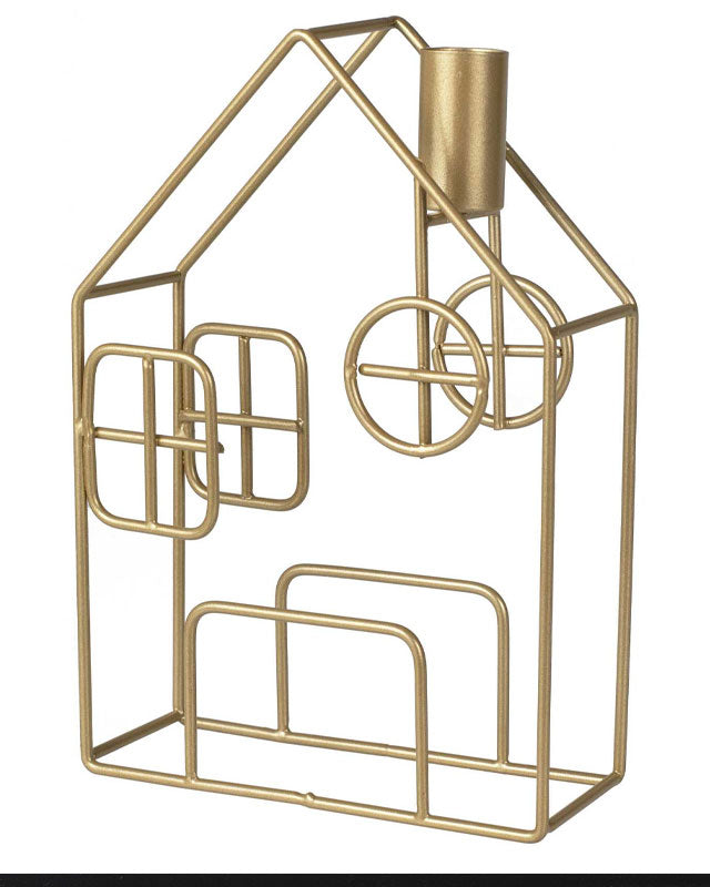 Metal House Dinner Candle Holder