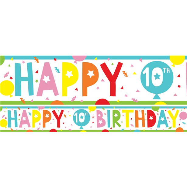 10th Birthday Paper Banners - 1m (3pk)