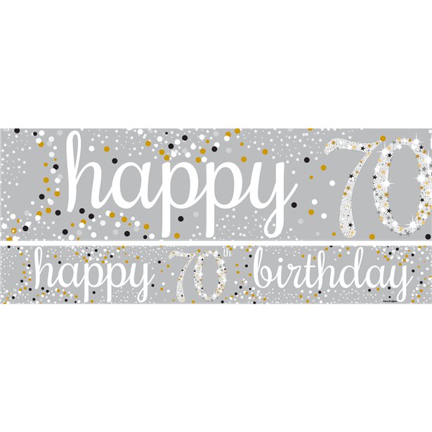 Happy 70th Birthday Celebration Paper Banners - 1m (3pk)