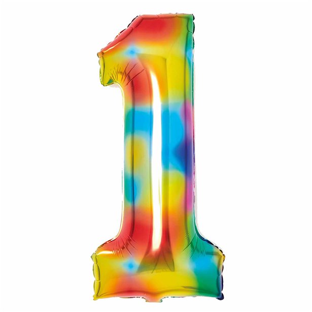 Rainbow Foil Number Balloon - 34"