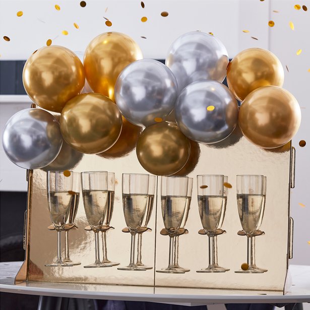 Gold Drinks Stand with Balloons