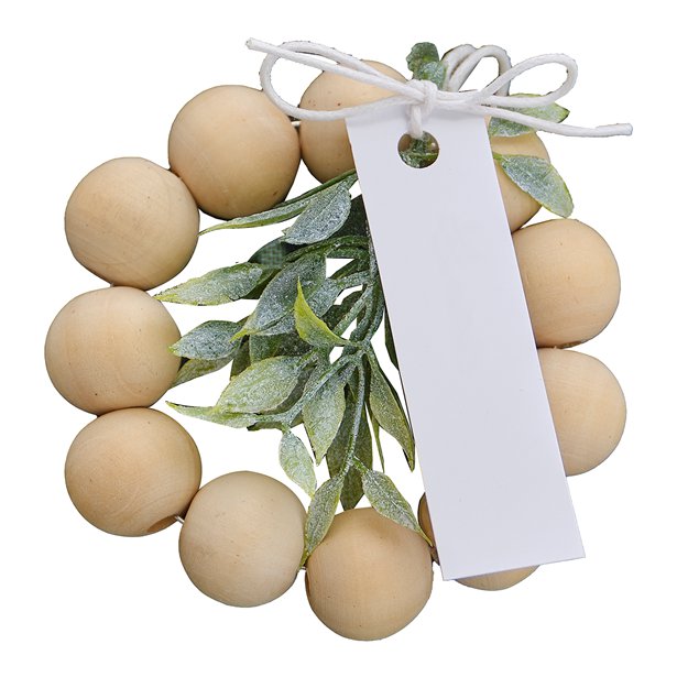 Wooden Bead Place Card Holder with Foliage (6pk)