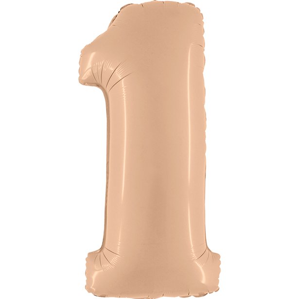 Satin Nude Foil Number Balloons - 40"