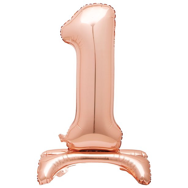 Rose Gold Standing Number Balloons - 30" Air Fill