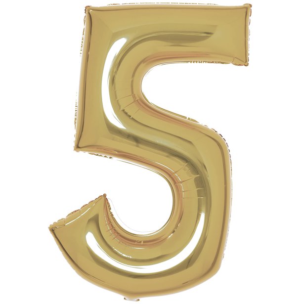 White Gold Foil Number Balloons - 34"