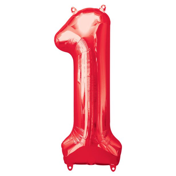 Red Foil Number Balloons - 34"
