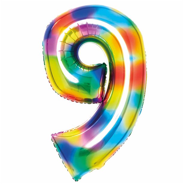 Rainbow Foil Number Balloon - 34"