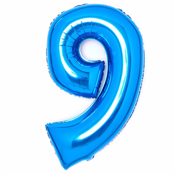 Blue Foil Number Balloons - 34"