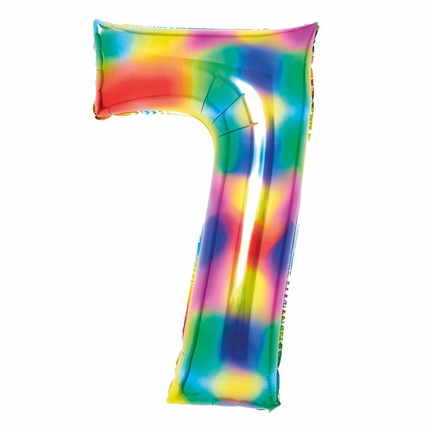 Rainbow Foil Number Balloon - 34"