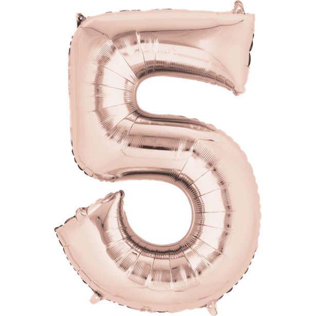 Rose Gold Foil Number Balloons - 34"
