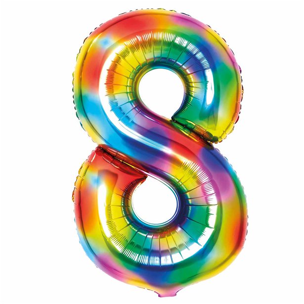 Rainbow Foil Number Balloon - 34"