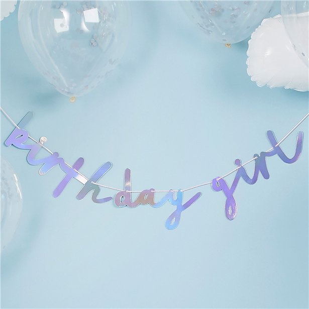 Iridescent 'Birthday Girl' Paper Banner - 2m