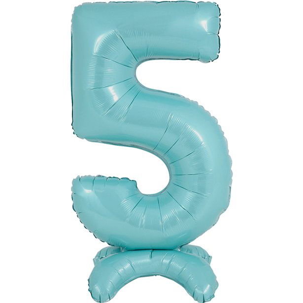 Pastel Blue Standing Number Balloons - 25" Air Fill
