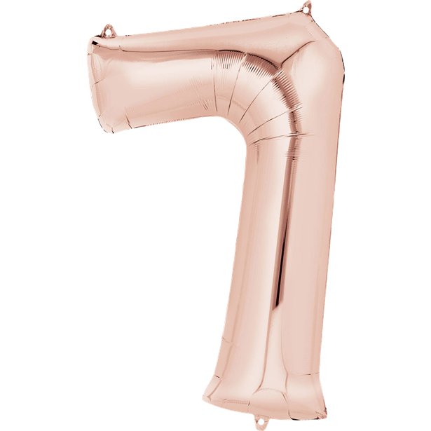 Rose Goid Foil Number Balloons - 16" Air Fill
