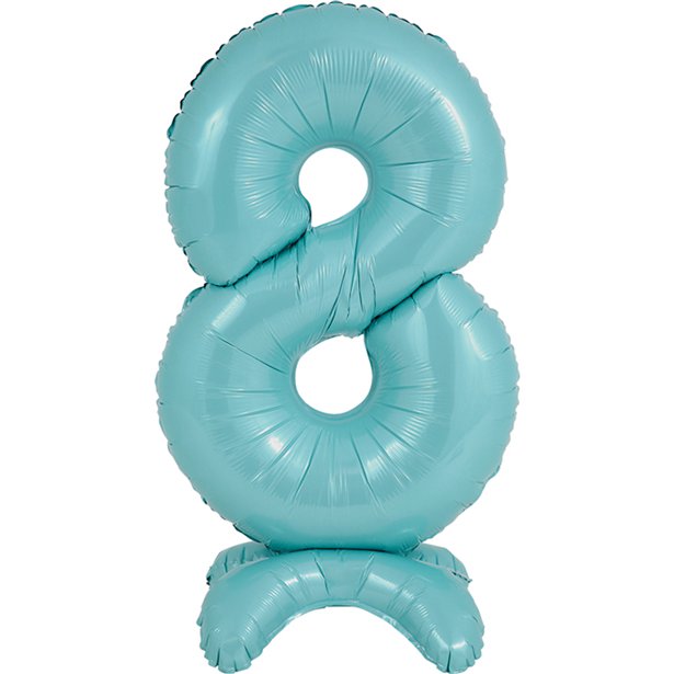 Pastel Blue Standing Number Balloons - 25" Air Fill