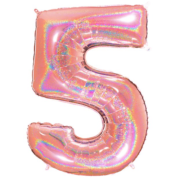 Glitter Rose Gold Foil Number Balloons - 40"