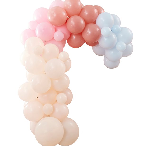 Rainbow Balloon Arch Backdrop - 75 Balloons