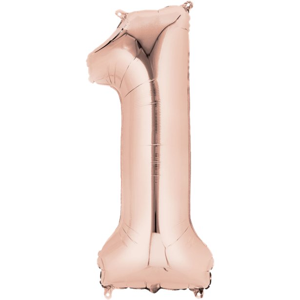 Rose Gold Foil Number Balloons - 34"