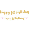 1st Birthday Pink Letter Banner - 1.8m