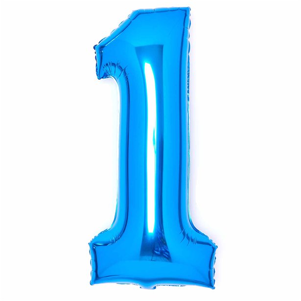 Blue Foil Number Balloons - 34"