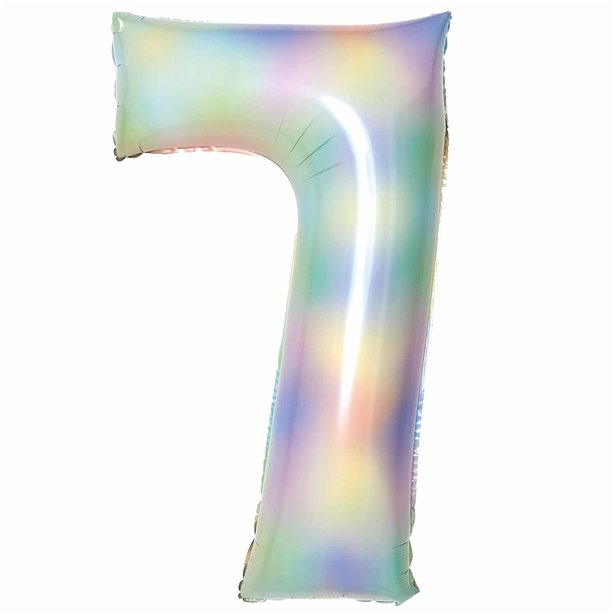 Pastel Rainbow Foil Number Balloons - 34"