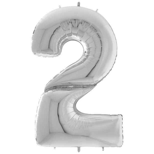 Silver Foil Number Balloons - 64"
