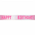 Happy Birthday Pink Add an Age Foil Banner - 1.74m