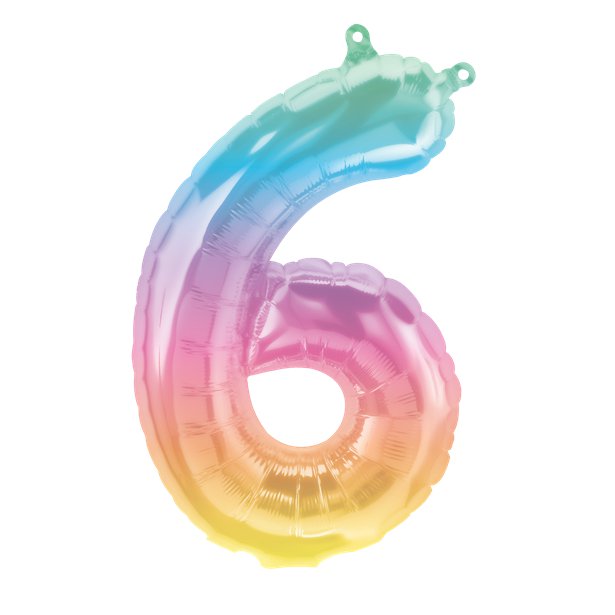 Pastel Ombre Number Balloons - 16" Air Fill