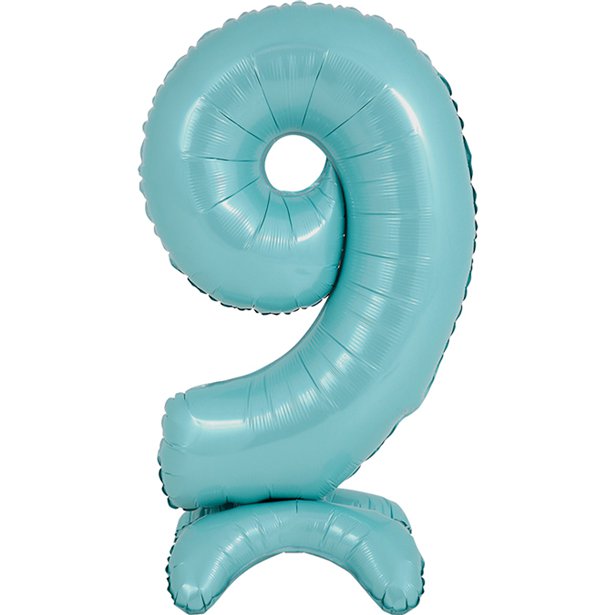Pastel Blue Standing Number Balloons - 25" Air Fill