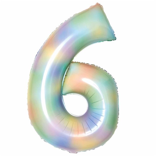 Pastel Rainbow Foil Number Balloons - 34"