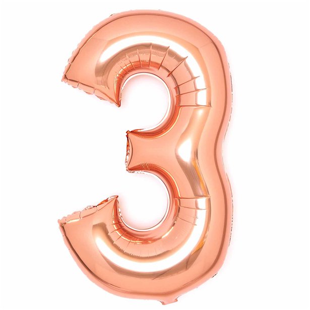 Rose Copper Foil Number Balloons - 34"