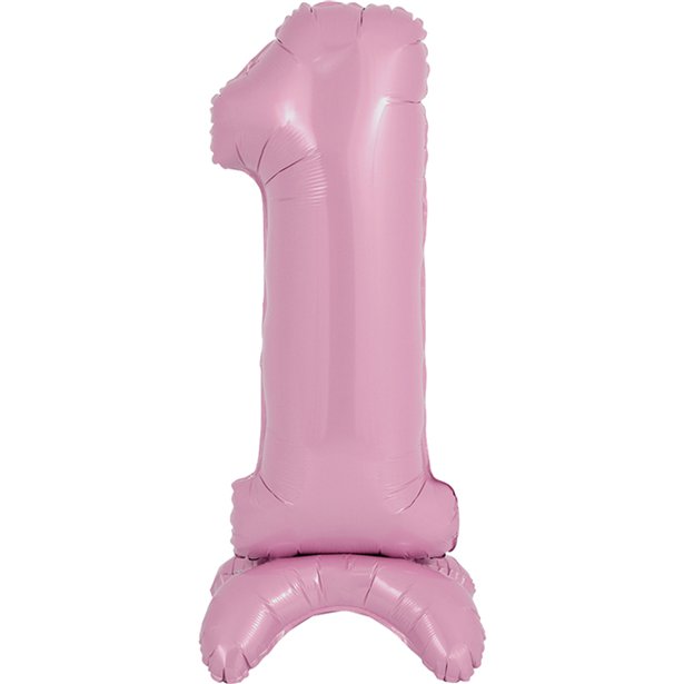 Pastel Pink Standing Number Balloons - 25" Air Fill