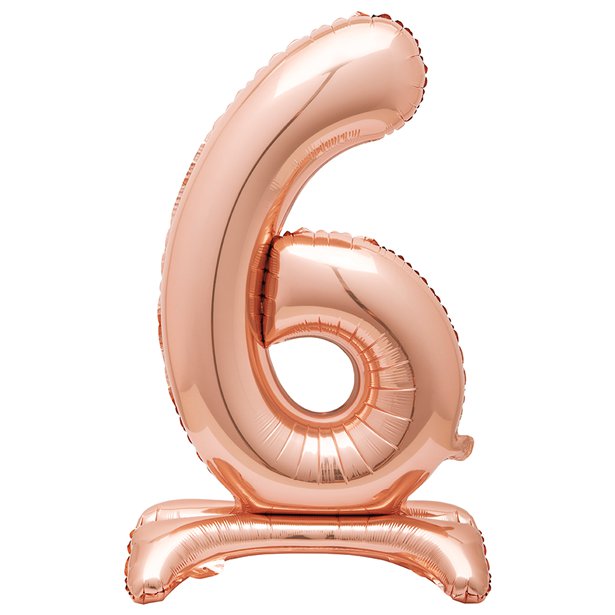 Rose Gold Standing Number Balloons - 30" Air Fill