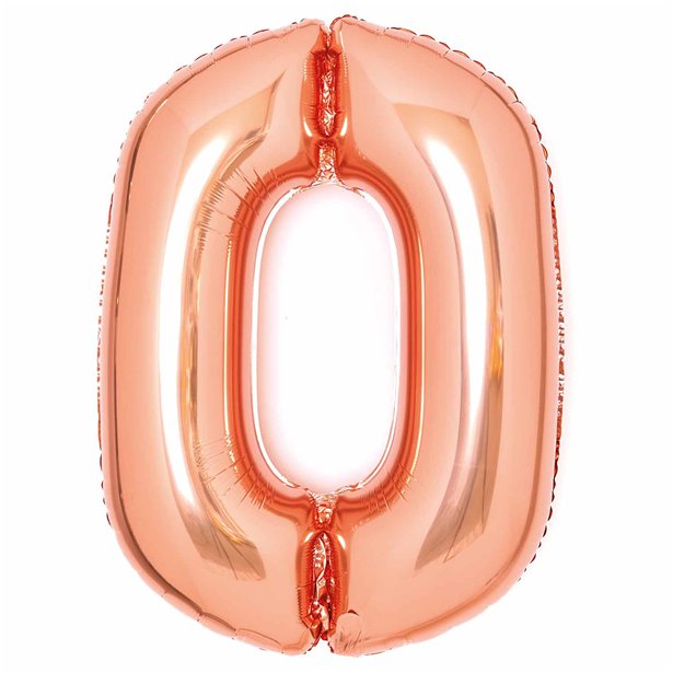 Rose Copper Foil Number Balloons - 34"
