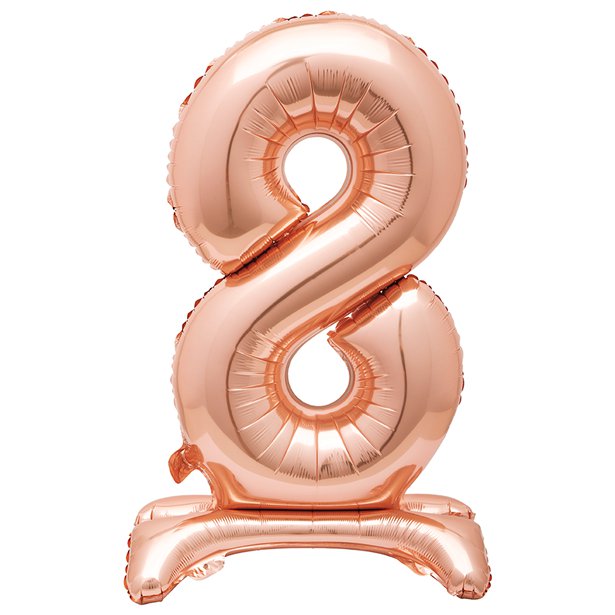Rose Gold Standing Number Balloons - 30" Air Fill