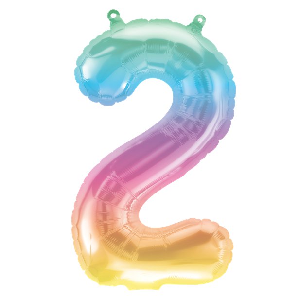 Pastel Ombre Number Balloons - 16" Air Fill