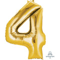 Gold Number 4 Foil Balloon - 34"