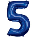 Blue Foil Number 5 Balloon - 34"