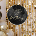 Black & Gold 50th Birthday Balloon