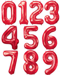 Red Foil Number Balloons - 34"