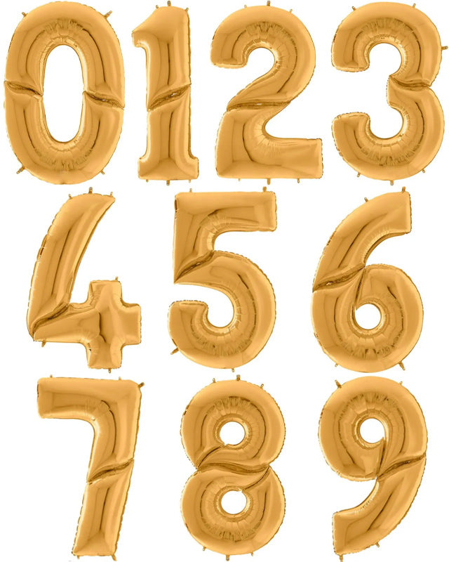 Gold Foil Number Balloons - 64"