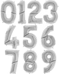 Silver Foil Number Balloons - 64"