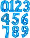 Blue Foil Number Balloons - 34"