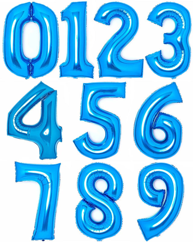 Blue Foil Number Balloons - 34"