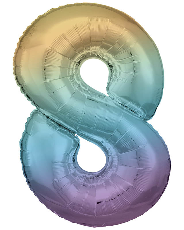 Rainbow Foil Number Balloons - 34"