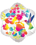 Hummingbird Watercolour Flowers Balloon - 18" Foil