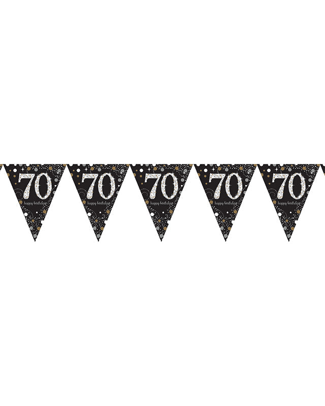 Sparkling Celebration Age 70 Prismatic Foil Bunting - 4m