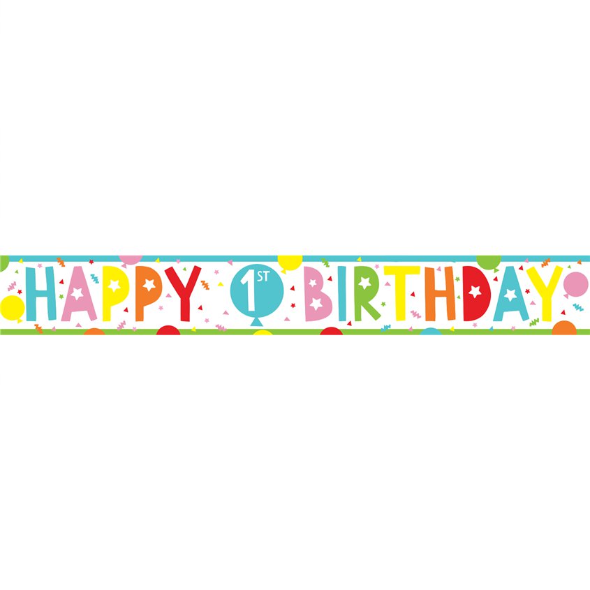 1st Birthday Paper Banners - 1m (3pk)